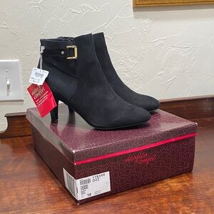 Dexflex Comfort Memory Foam Black Heeled Boots NWT